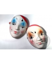 Maschere in ceramica Pierrot e Pierrette