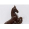 Orologio da tavolo con cavallo in ceramica smaltata
