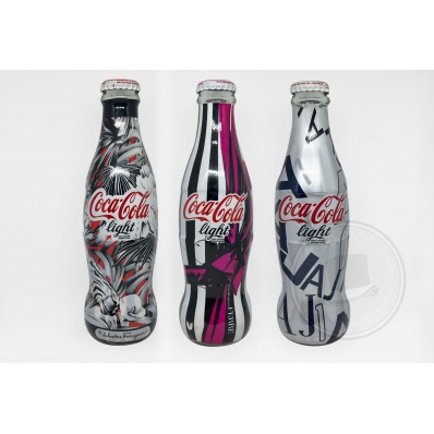 Set 3 bottiglie Coca Cola Light Ferragamo Ferrè Armani Limited Edition