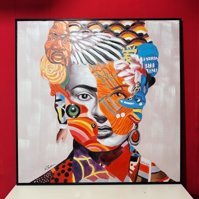 Quadro Frida Kahlo 100x100 cm